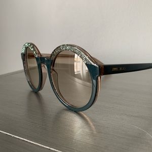 JIMMY CHOO Glam Gray Gradient Round Ladies Sunglasses